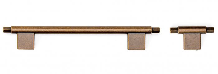 Buton pentru mobila Prisma, finisaj alama rustica, 78x41 mm [2]