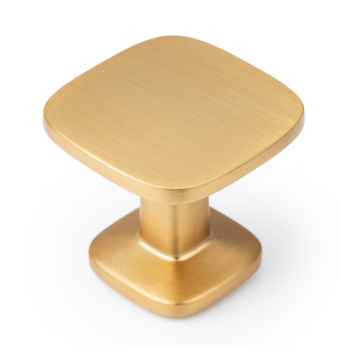 Buton pentru mobila Quart Mini, finisaj alama cava periata, 26x26 mm [5]