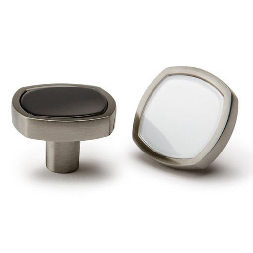 Buton pentru mobila Quattro, finisaj negru/nichel periat, L:34.7 mm [3]