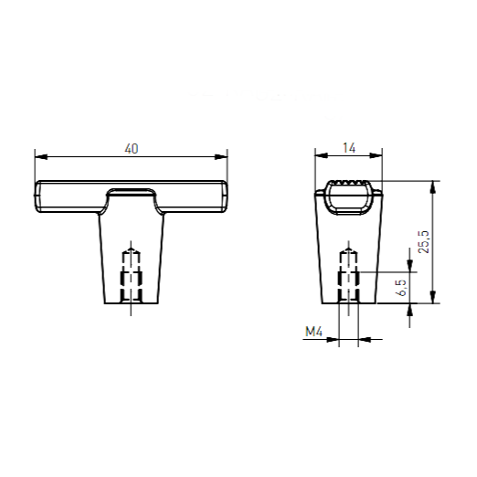 Buton pentru mobila Ray GT, finisaj grafit deschis GT, 40x14x25.5 mm [5]