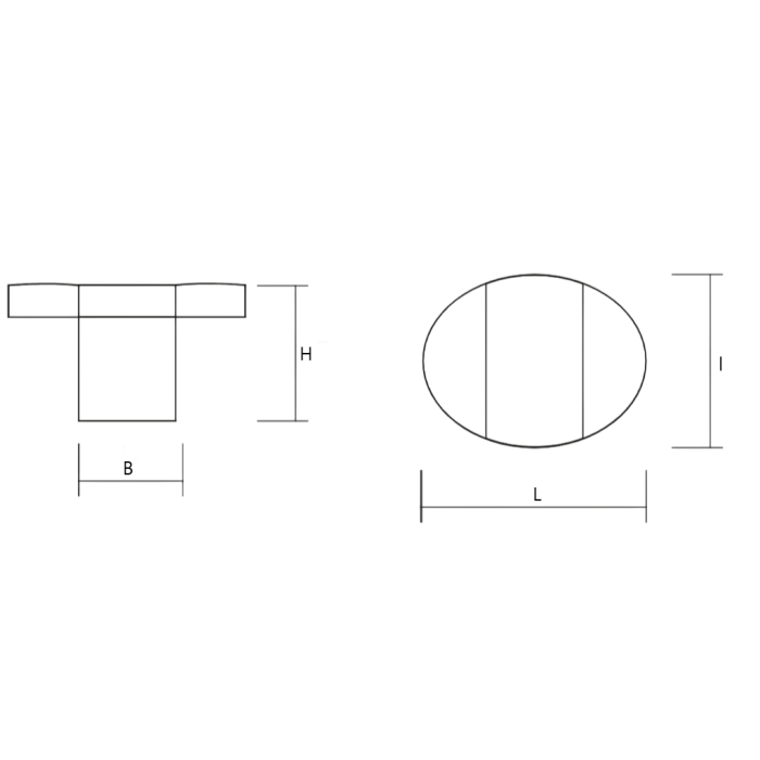 Buton pentru mobila Reed, finisaj alama antichizata, 35x30 mm [2]
