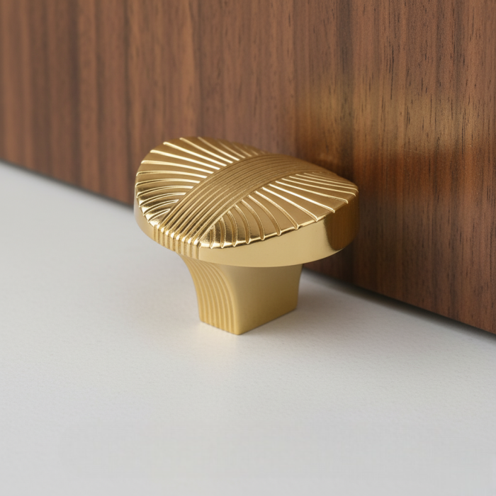 Buton pentru mobila Reed, finisaj auriu lucios, 35x30 mm [3]