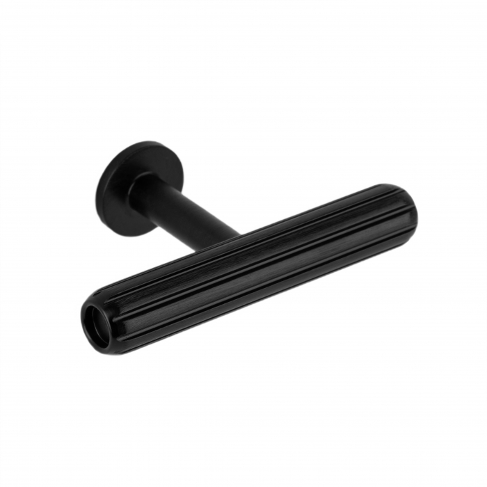 Buton pentru mobila Rille Mini, finisaj negru periat, 55x34 mm [1]