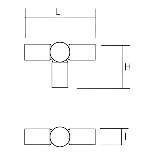 Buton pentru mobila Spheres, finisaj negru mat, L:46 mm [2]
