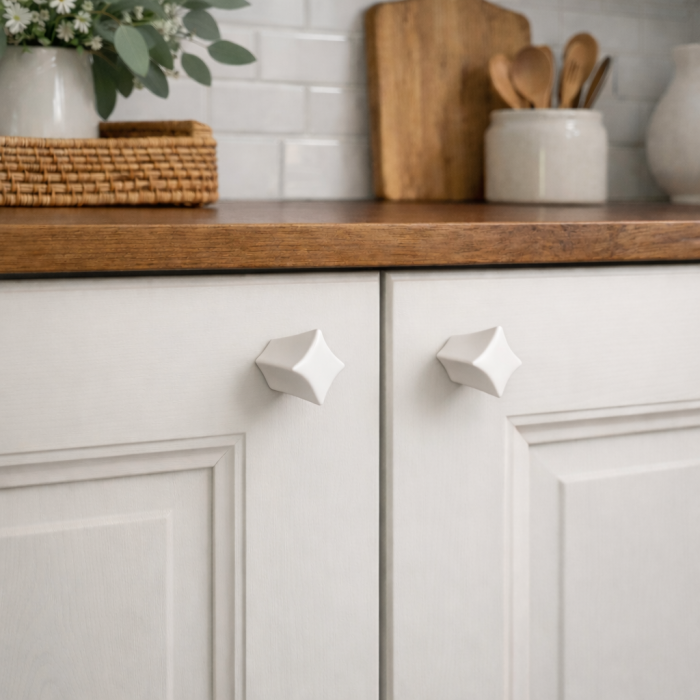 Buton pentru mobila Starr, finisaj alb, L:15 mm [4]