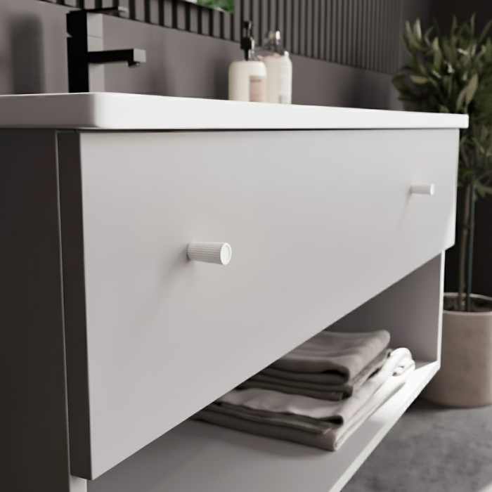 Buton pentru mobila Stria, finisaj alb, D:15 mm [4]