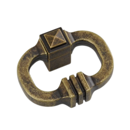 Buton pentru mobila Swing, finisaj alama antichizata, 55x44 mm [1]