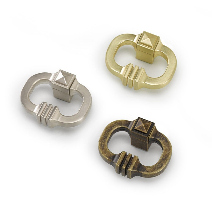 Buton pentru mobila Swing, finisaj alama antichizata, 55x44 mm [4]