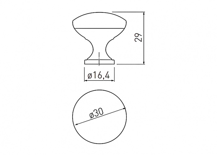 Buton pentru mobila Terni, finisaj aluminiu GT, D:30 mm [5]