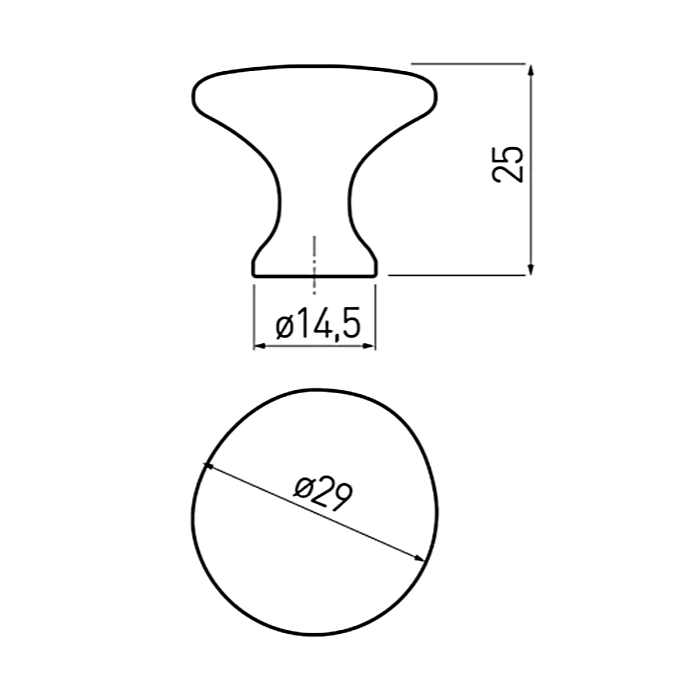 Buton pentru mobila Udine, finisaj alb mat GT, D:29 mm [5]