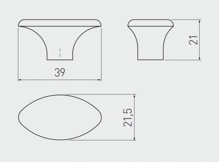 Buton pentru mobila WP-1148, finisaj alama antichizata GT, L:39 mm [5]