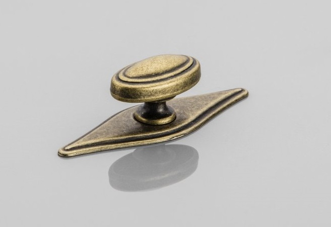 Buton pentru mobila WP-1152, finisaj alama antichizata GT, L:78 mm [3]