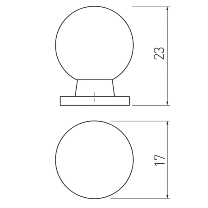 Buton pentru mobila WP-1155, finisaj crom GT, D:17 mm [2]