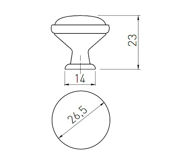 Buton pentru mobilier cu insertie ceramica floare albastra, finisaj argint antichizat GT, D:26.5 mm [4]