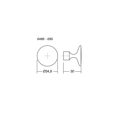 Buton pentru mobilier Floid, finisaj negru mat, D:34,8 mm [2]