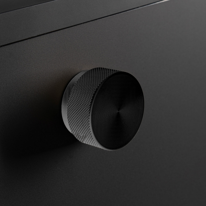 Buton pentru mobilier Graf Big, negru periat, D 38 mm [5]