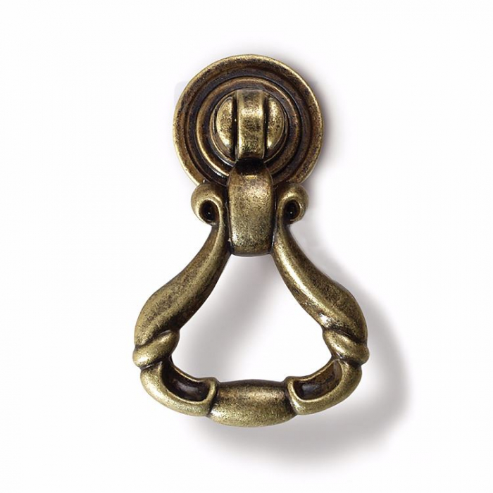Buton pentru mobilier, vintage, Knocker, finisaj alama antichizata GT [2]