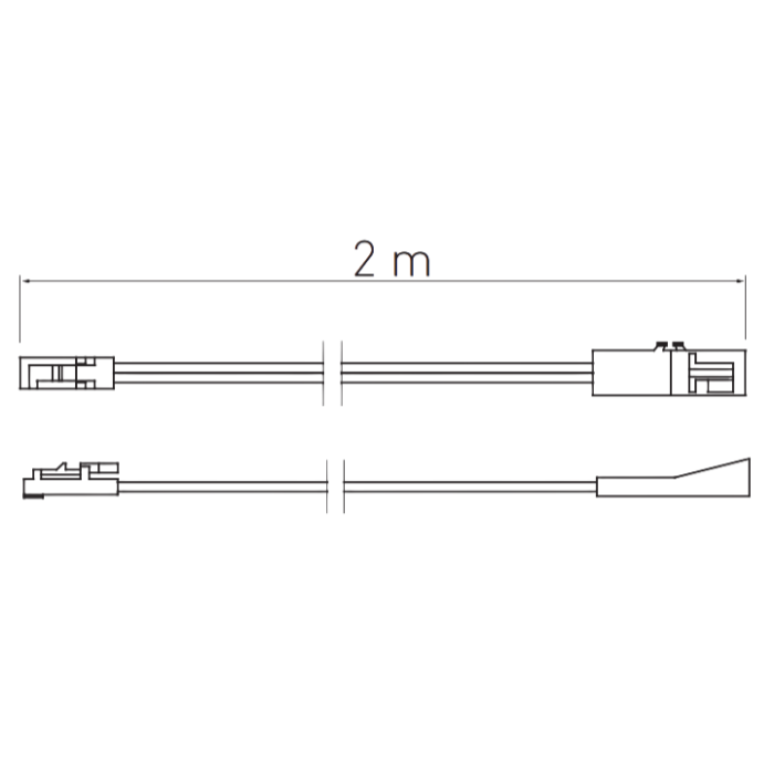 Cablu conector GTV pentru bandă LED, Mini AMP mamă-tată, 12V, 3A, IP20, 2 m [2]