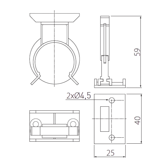 Clipsuri pentru fixarea plintei din PAL/MDF pentru picioare reglabile, set 25 buc [3]