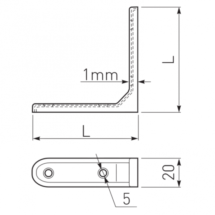 Coltar metalic pentru mobilier, finisaj crom GT, 50x50 mm [2]