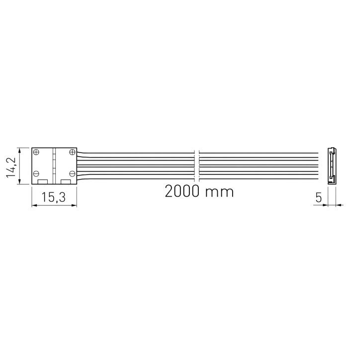 Conector de alimentare GTV pentru banda LED RGB, 12-24V, cablu 2 m [2]