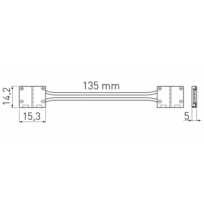 Conector de colț GTV pentru bandă LED, 10 mm, cablu 15 cm [2]