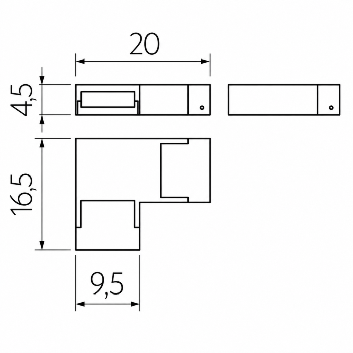 Conector de colț transparent GTV pentru banda LED COB, 8 mm, 90° [2]