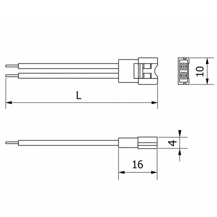Conector Slim de alimentare GTV pentru bandă LED, 8 mm, cablu 2 m [2]