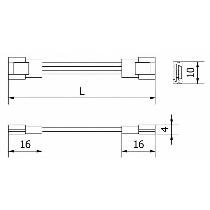 Conector Slim GTV pentru îmbinarea benzilor LED, 8 mm, cablu 15 cm [2]