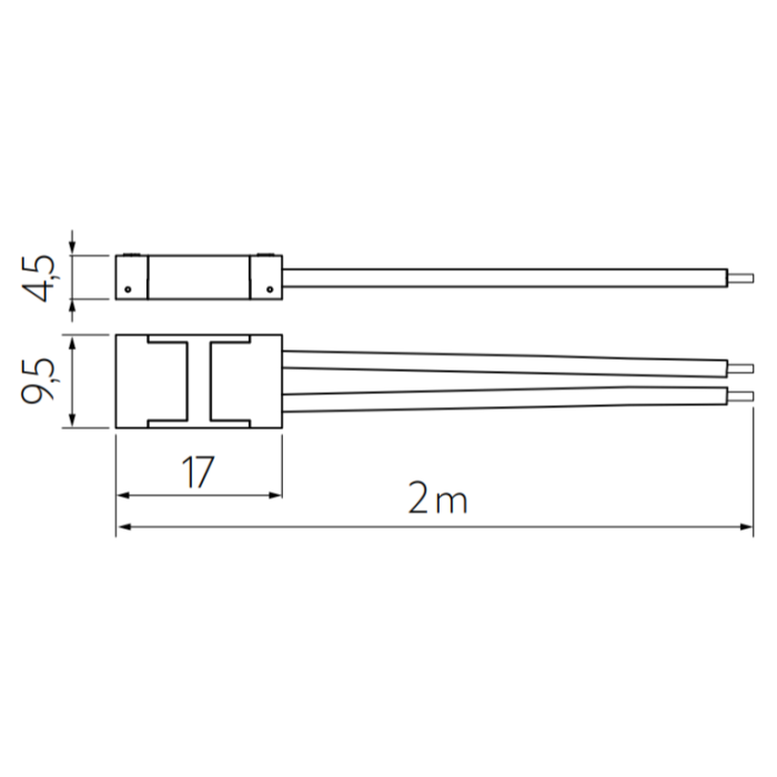 Conector transparent GTV pentru bandă LED COB, 8 mm, cablu 2 m [2]