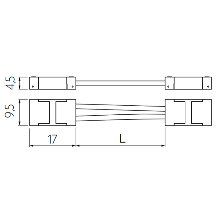 Conector transparent GTV pentru îmbinarea benzilor LED COB, 8 mm, cablu 2 m [2]