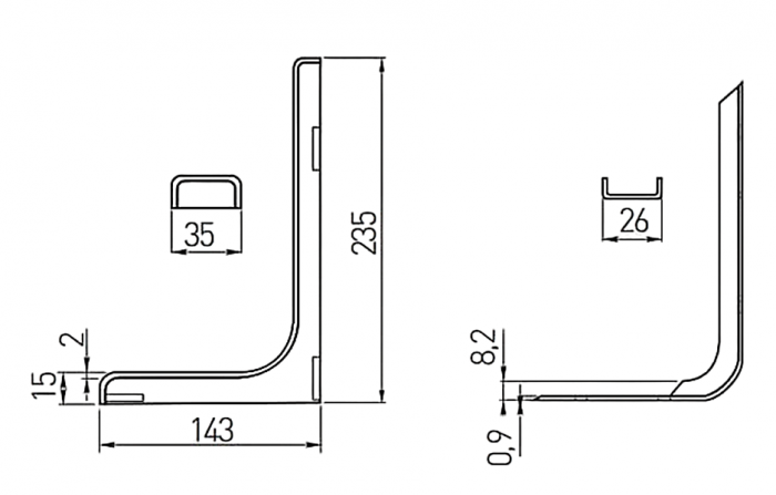 Consola raft cu masca neagra, 143x235 mm, set 2 bucati [4]