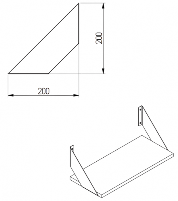 Consola raft Flat, finisaj negru mat GT, 200x200 mm [5]