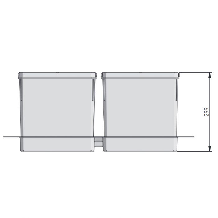 Cos de gunoi Axispace incorporabil in sertar, cu 4 compartimente x 15L, pentru corp de 800 mm [2]