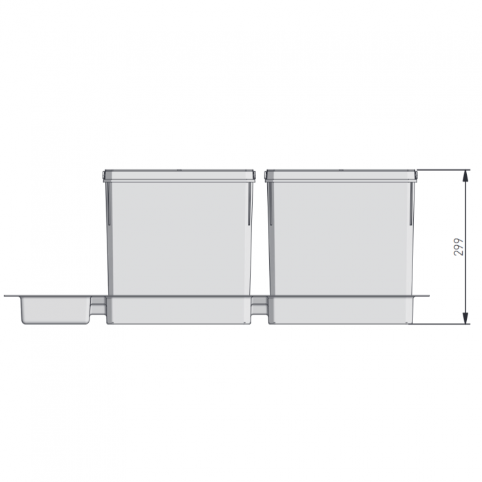 Cos de gunoi Axispace incorporabil in sertar, cu 4 compartimente x 15L, pentru corp de 900 mm [2]
