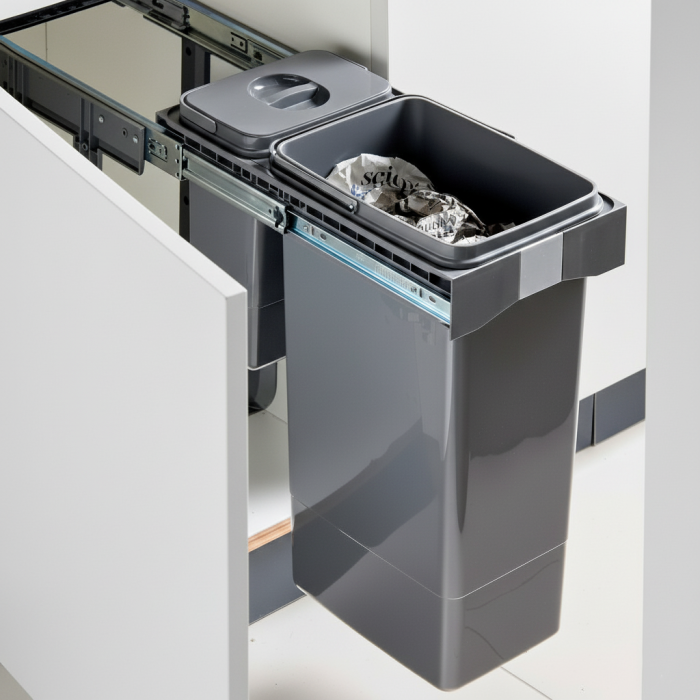 Cos de gunoi Free Jazz 30 incorporabil, colectare selectiva, 1 compartiment x 7 litri si 1x26 litri [4]