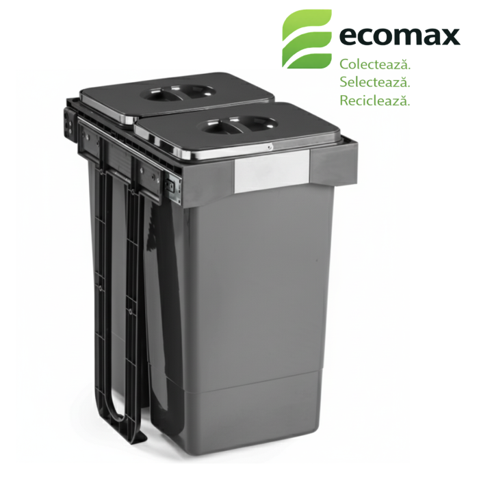 Cos de gunoi Free Jazz 40 incorporabil, colectare selectiva, 2 compartimente x 26 litri [3]