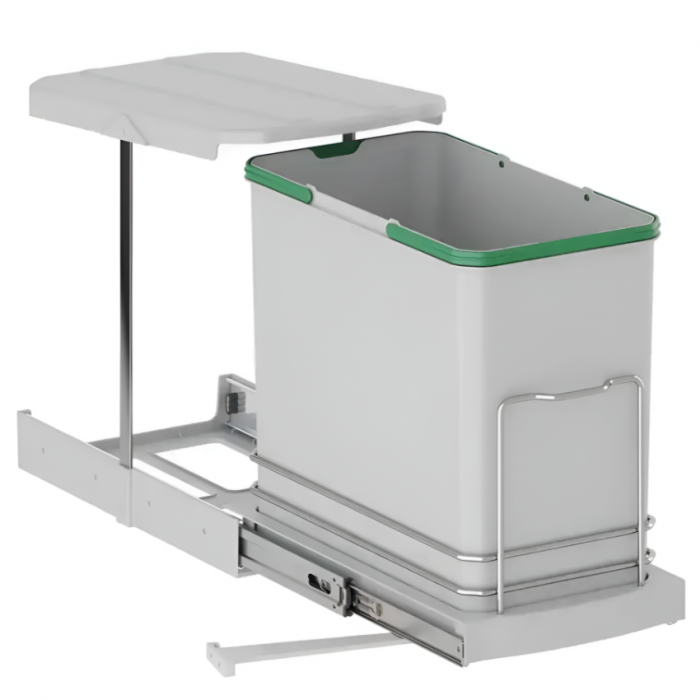 Cos de gunoi glisant S-2571-G, cu un compartiment de 24 litri, gri [1]
