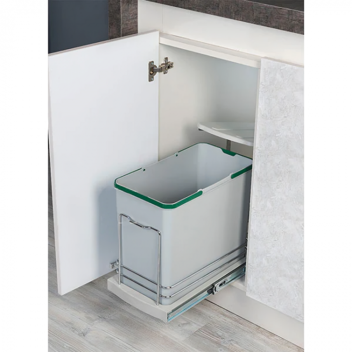 Cos de gunoi glisant S-2571-G, cu un compartiment de 24 litri, gri [3]