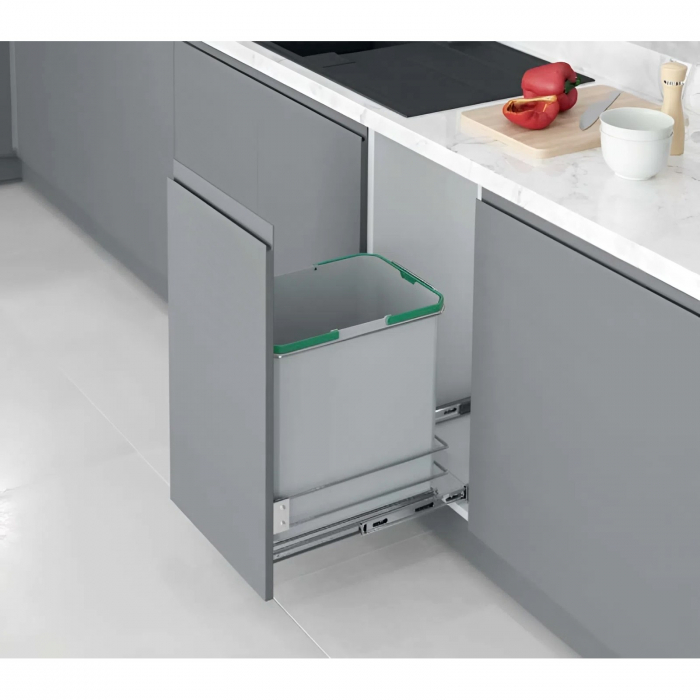 Cos de gunoi glisant S-2583-G, cu un compartiment de 35 litri, gri [4]