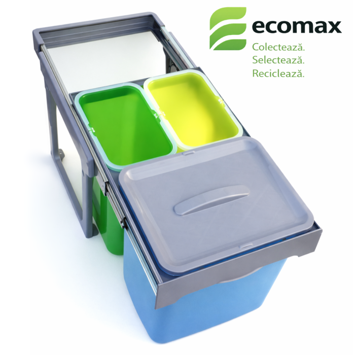 Cos de gunoi incorporabil, colectare selectiva, Ekko Easy cu 1 compartiment x 16 litri si 2x8 litri [2]