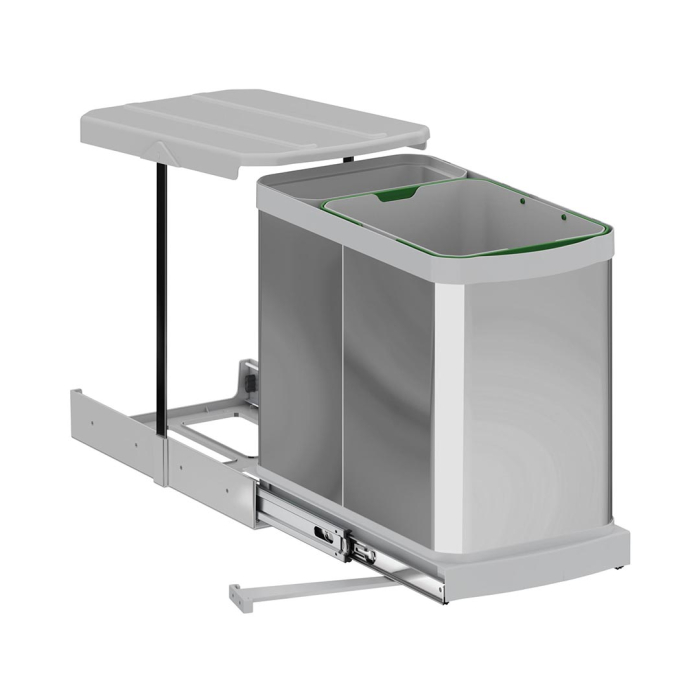 Cos de gunoi incorporabil din otel inoxidabil S2395, colectare selectiva, cu extragere automata, 16+1 litri [4]