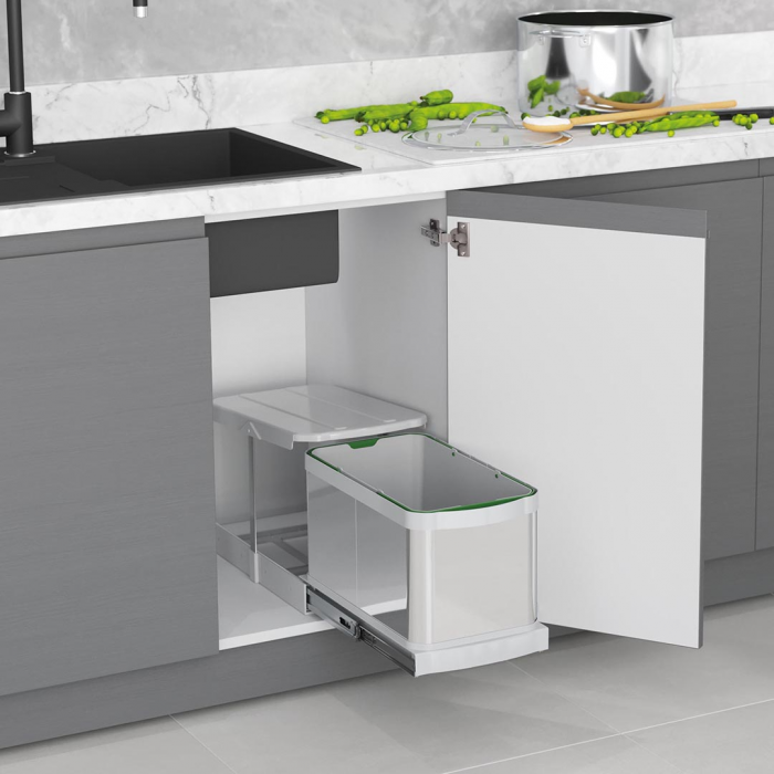 Cos de gunoi incorporabil din otel inoxidabil S2574, cu extragere automata [3]