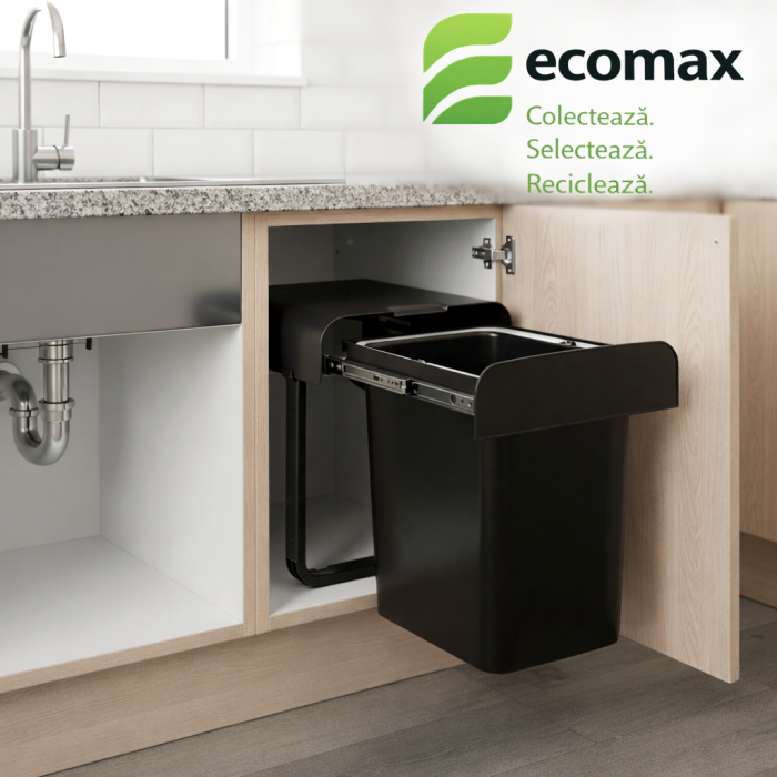 Cos de gunoi incorporabil Ekko Black Bio cu 1 compartiment x 34 litri [4]