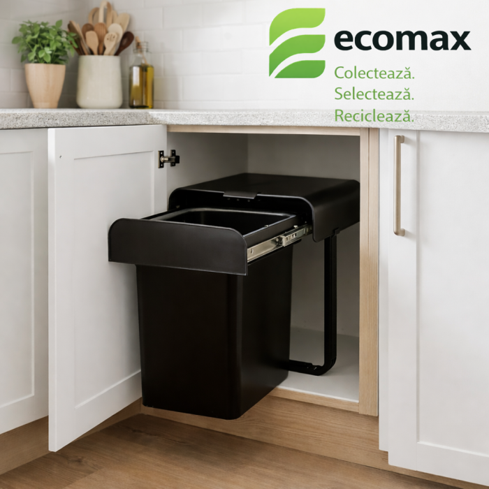 Cos de gunoi incorporabil Ekko Black Bio cu 1 compartiment x 34 litri [3]