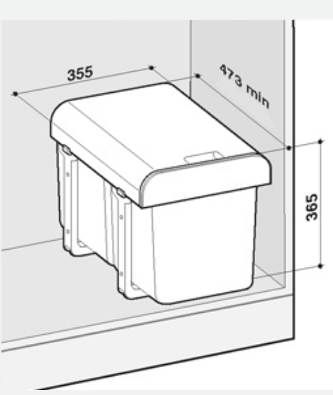 Cos de gunoi incorporabil Ekko, colectare selectiva, cu 1 compartiment x 16 litri si 2 x 8 litri [2]