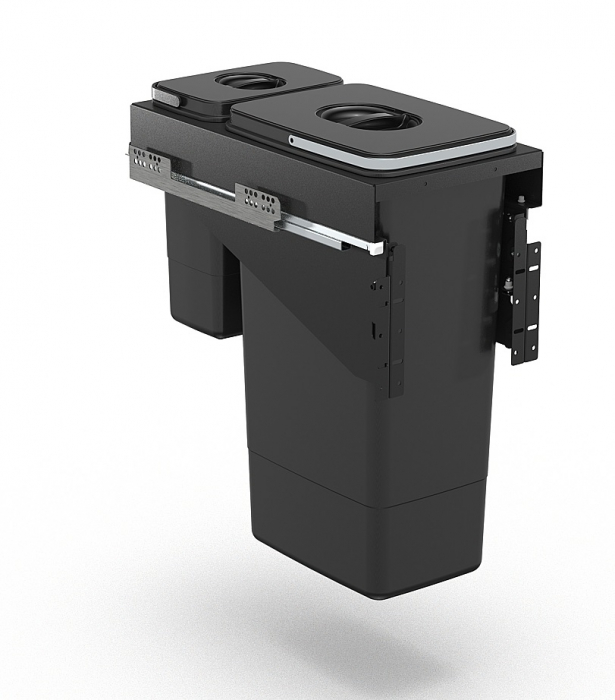 Cos de gunoi incorporabil Front 30, colectare selectiva, cu un compartiment de 26 litri si un compartiment de 7 litri [4]