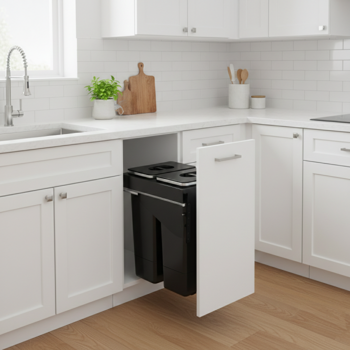 Cos de gunoi incorporabil Front 40, colectare selectiva, cu doua compartimente x 26 litri [4]