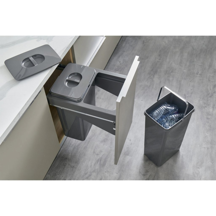 Cos de gunoi incorporabil Front 45, colectare selectiva, cu doua compartimente x 26 litri [3]