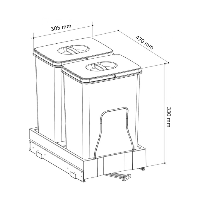 Cos de gunoi incorporabil, Patty Automatic, colectare selectiva cu 2 recipiente x 15 litri [2]